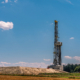 Large fracking site during the day