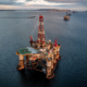 Blue Hour Oil and Gas Drilling Platform