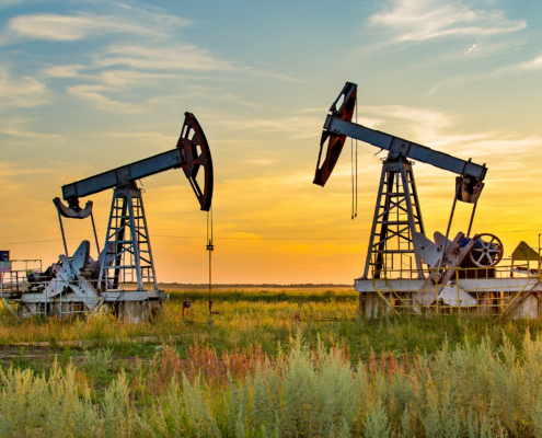 oil drilling in field